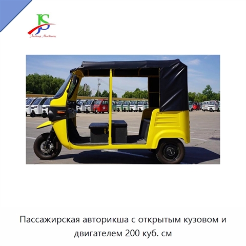 Пассажирская авторикша с открытым кузовом и двигателем 200 куб. см