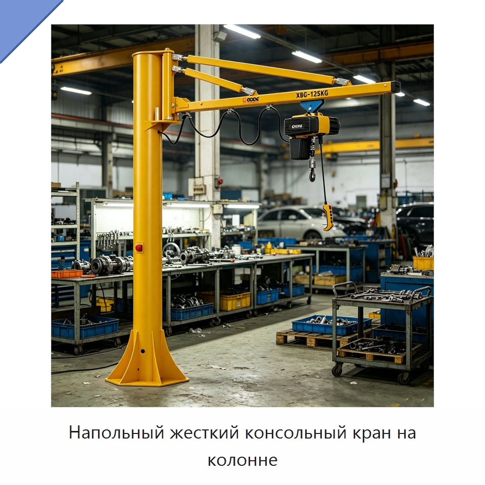 Напольный жесткий консольный кран на колонне — Краны