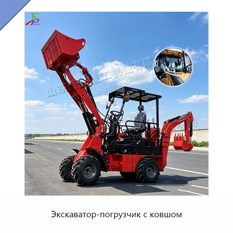Экскаватор-погрузчик с ковшом