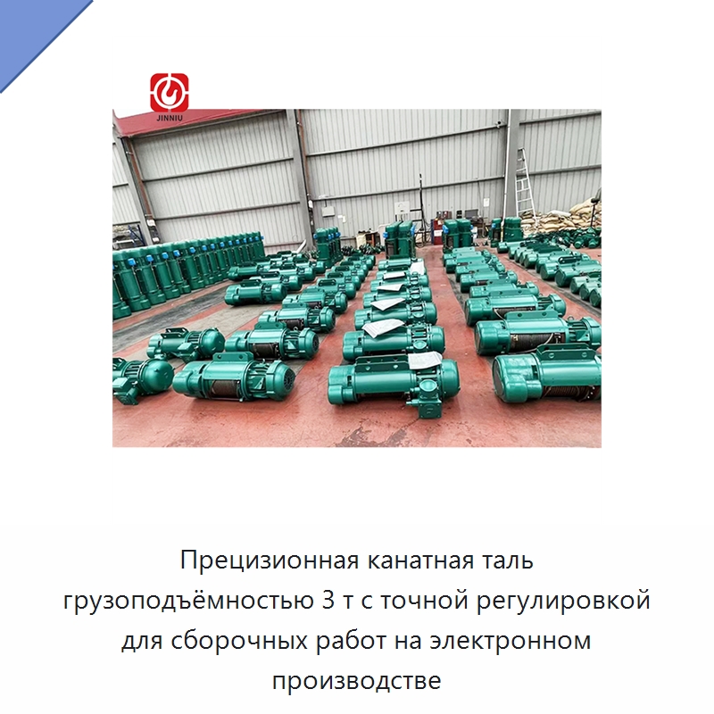 Прецизионная канатная таль грузоподъёмностью 3 т с точной регулировкой для сборочных работ на электронном производстве — Электротали