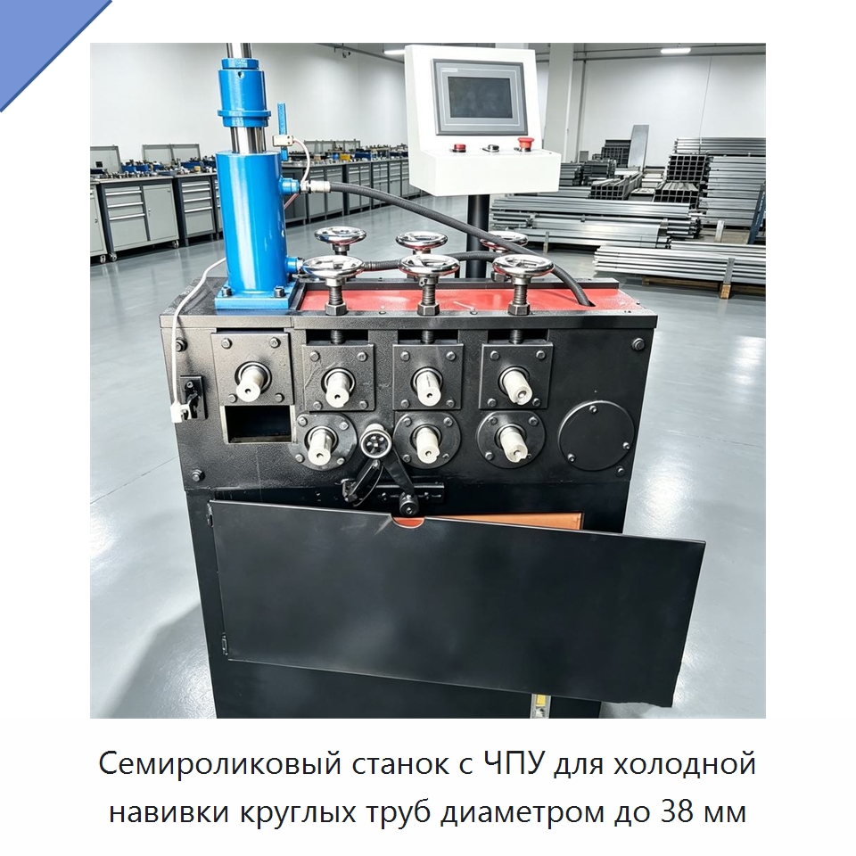 Семироликовый станок с ЧПУ для холодной навивки круглых труб диаметром до 38 мм — Станки для обработки труб