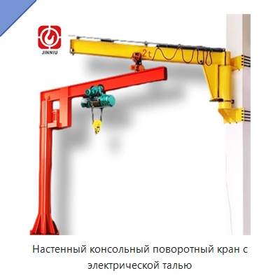 Настенный консольный поворотный кран с электрической талью — Краны