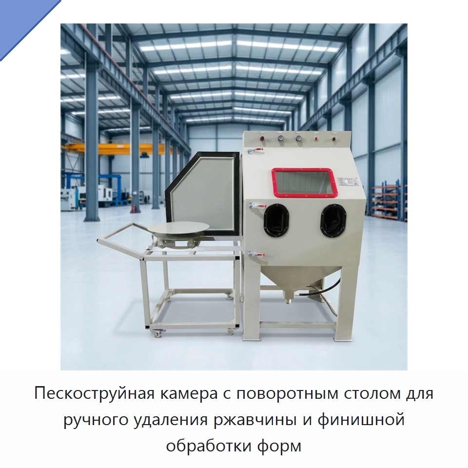 Пескоструйная камера с поворотным столом для ручного удаления ржавчины и финишной обработки форм — Специальные машины и промышленное оборудование