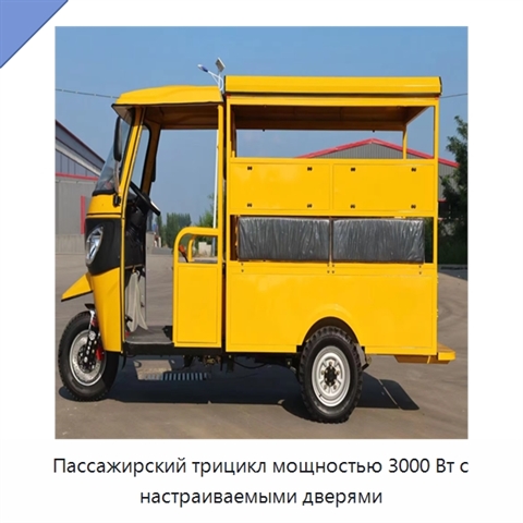 Пассажирский трицикл мощностью 3000 Вт с настраиваемыми дверями