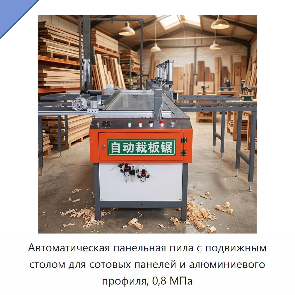 Автоматическая панельная пила с подвижным столом для сотовых панелей и алюминиевого профиля, 0,8 МПа — Специальное деревообрабатывающее оборудование