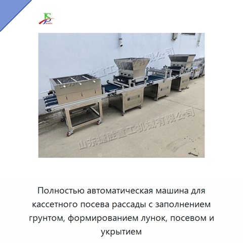 Полностью автоматическая машина для кассетного посева рассады с заполнением грунтом, формированием лунок, посевом и укрытием