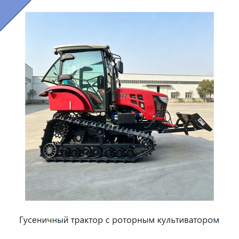 Гусеничный трактор с роторным культиватором — Тракторы