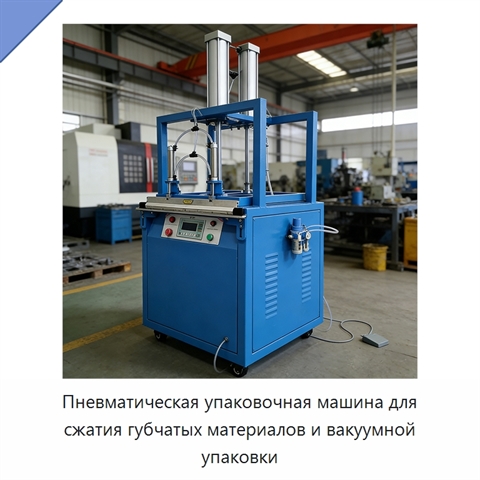 Пневматическая упаковочная машина для сжатия губчатых материалов и вакуумной упаковки