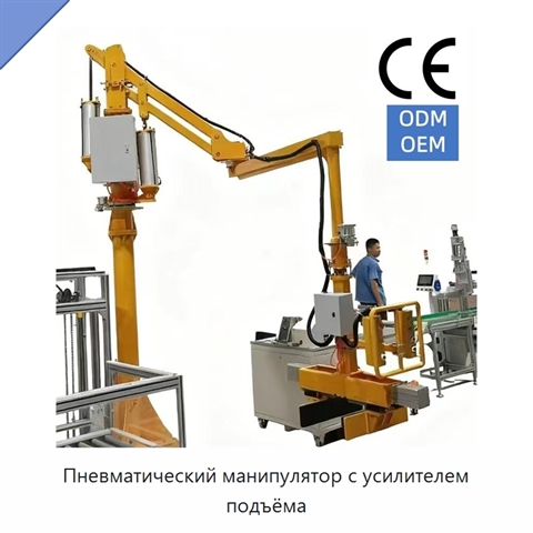 Пневматический манипулятор с усилителем подъёма