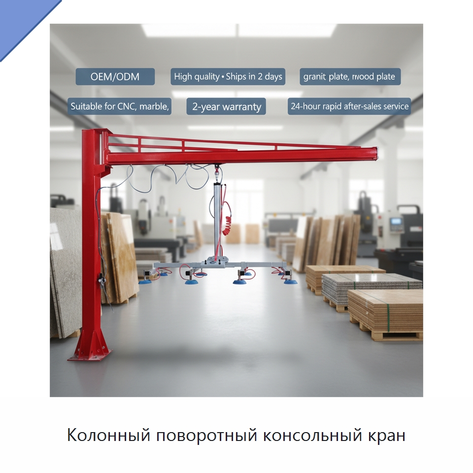 Колонный поворотный консольный кран — Вакуумные грузозахваты