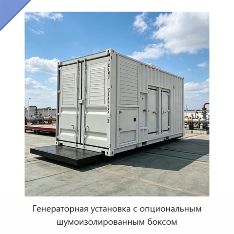 Генераторная установка с опциональным шумоизолированным боксом