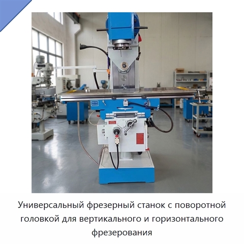 Универсальный фрезерный станок с поворотной головкой для вертикального и горизонтального фрезерования