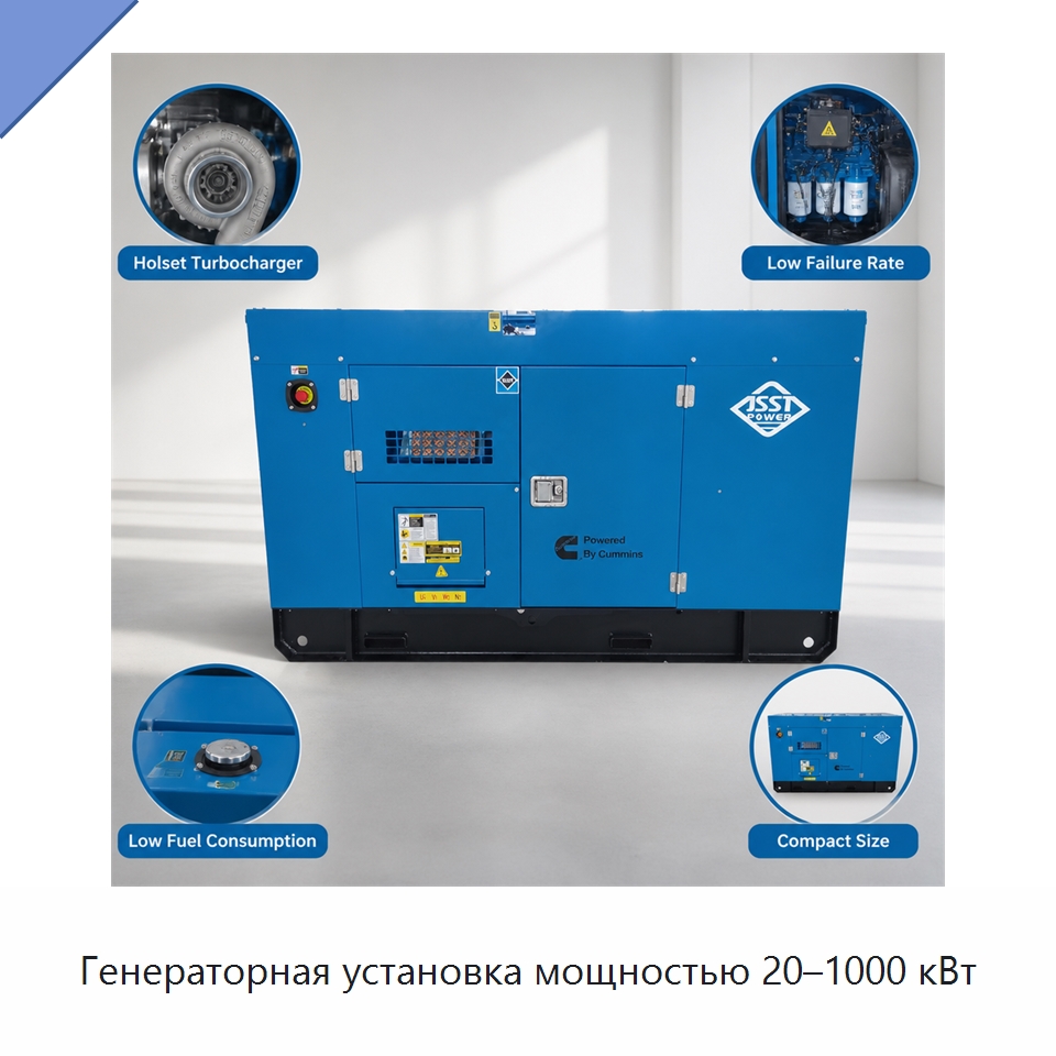 Генераторная установка мощностью 20–1000 кВт — Дизельные генераторы