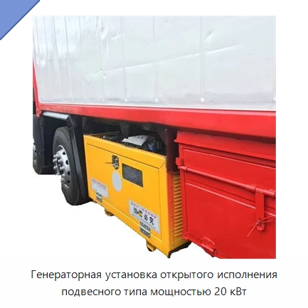 Генераторная установка открытого исполнения подвесного типа мощностью 20 кВт — Дизельные генераторы