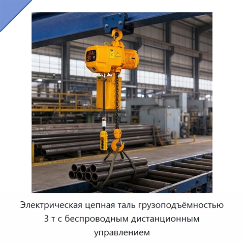 Электрическая цепная таль грузоподъёмностью 3 т с беспроводным дистанционным управлением