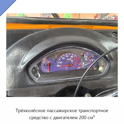 Трёхколёсное пассажирское транспортное средство с двигателем 200 см³