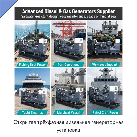 Открытая трёхфазная дизельная генераторная установка