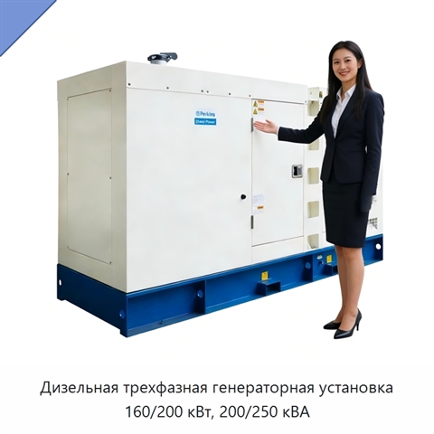 Дизельная трехфазная генераторная установка 160/200 кВт, 200/250 кВА