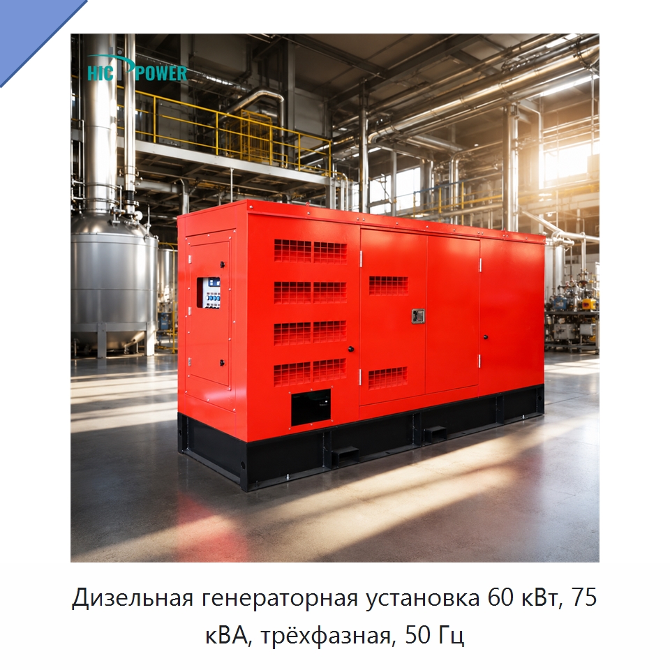 Дизельная генераторная установка 60 кВт, 75 кВА, трёхфазная, 50 Гц — Дизельные генераторы
