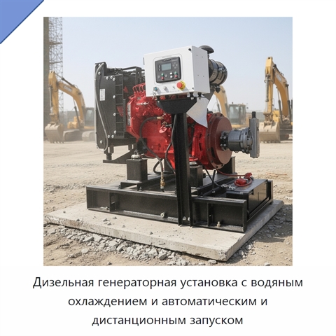 Дизельная генераторная установка с водяным охлаждением и автоматическим и дистанционным запуском