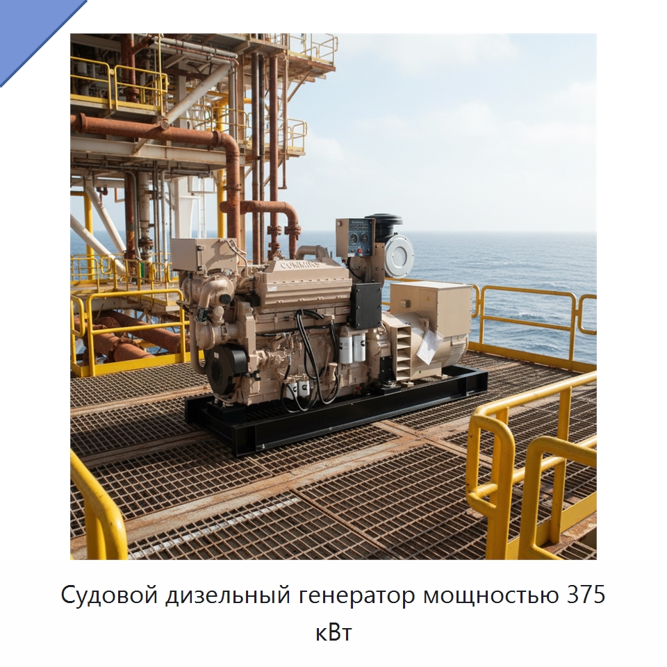 Судовой дизельный генератор мощностью 375 кВт — Дизельные генераторы