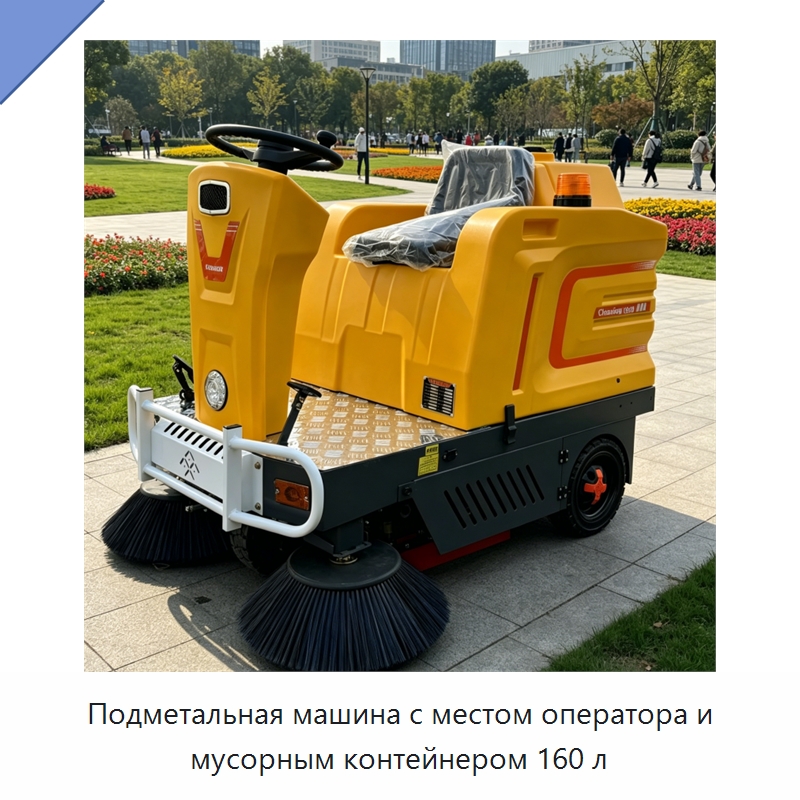 Подметальная машина с местом оператора и мусорным контейнером 160 л — Специальная строительная техника