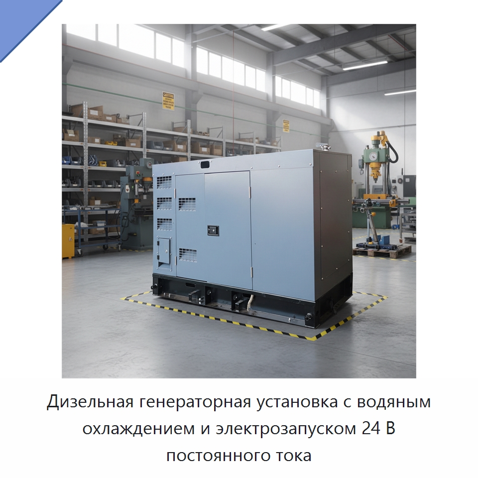 Дизельная генераторная установка с водяным охлаждением и электрозапуском 24 В постоянного тока — Дизельные генераторы