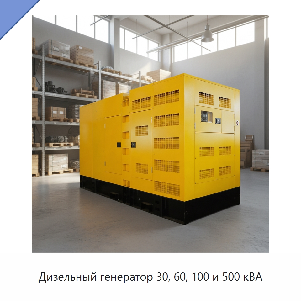 Дизельный генератор 30, 60, 100 и 500 кВА — Дизельные генераторы