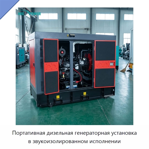 Портативная дизельная генераторная установка в звукоизолированном исполнении
