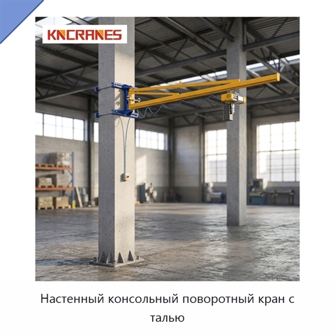 Настенный консольный поворотный кран с талью
