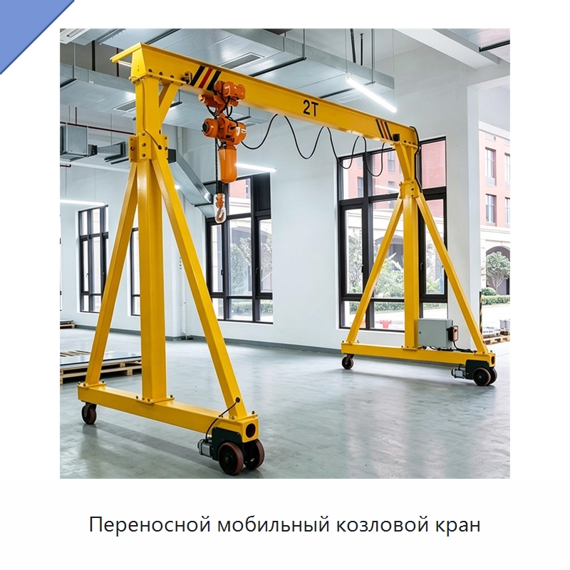 Переносной мобильный козловой кран
