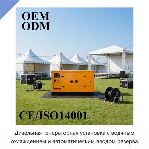 Дизельная генераторная установка с водяным охлаждением и автоматическим вводом резерва