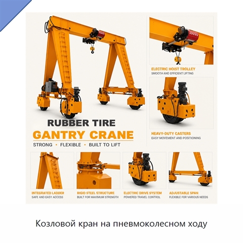 Козловой кран на пневмоколесном ходу