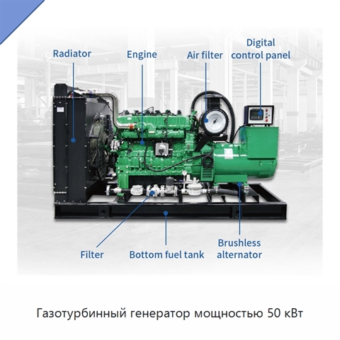Газотурбинный генератор мощностью 50 кВт