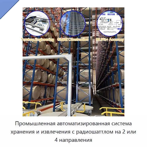 Промышленная автоматизированная система хранения и извлечения с радиошаттлом на 2 или 4 направления