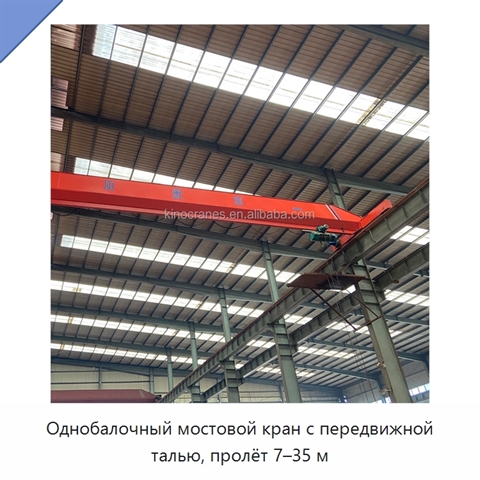 Однобалочный мостовой кран с передвижной талью, пролёт 7–35 м