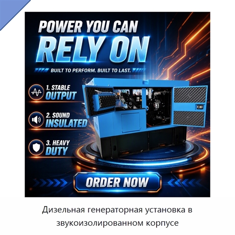Дизельная генераторная установка в звукоизолированном корпусе