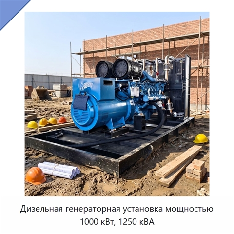 Дизельная генераторная установка мощностью 1000 кВт, 1250 кВА