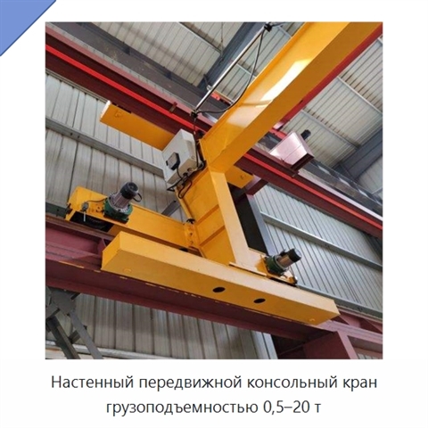 Настенный передвижной консольный кран грузоподъемностью 0,5–20 т