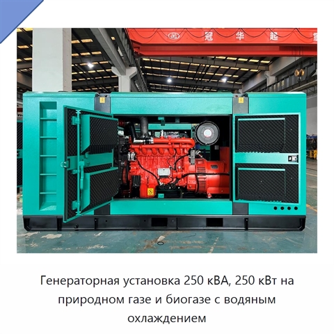 Генераторная установка 250 кВА, 250 кВт на природном газе и биогазе с водяным охлаждением
