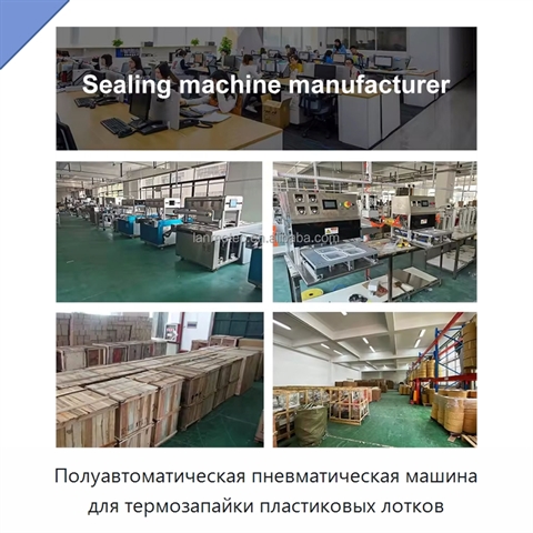 Полуавтоматическая пневматическая машина для термозапайки пластиковых лотков