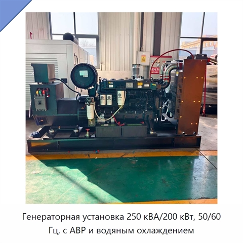 Генераторная установка 250 кВА/200 кВт, 50/60 Гц, с АВР и водяным охлаждением
