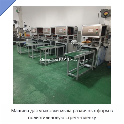 Машина для упаковки мыла различных форм в полиэтиленовую стретч-пленку