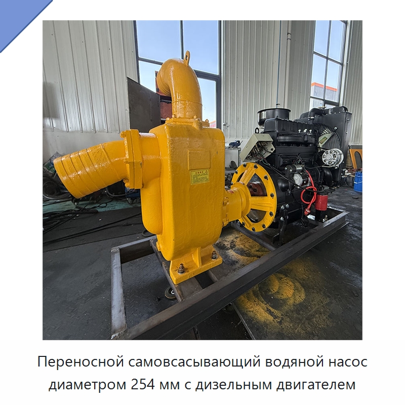 Переносной самовсасывающий водяной насос диаметром 254 мм с дизельным двигателем — Насосы