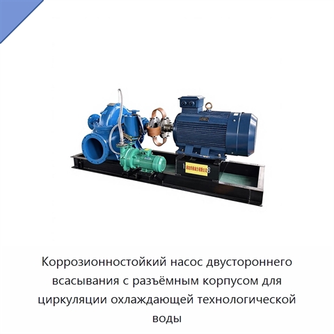 Коррозионностойкий насос двустороннего всасывания с разъёмным корпусом для циркуляции охлаждающей технологической воды