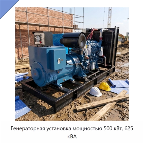 Генераторная установка мощностью 500 кВт, 625 кВА