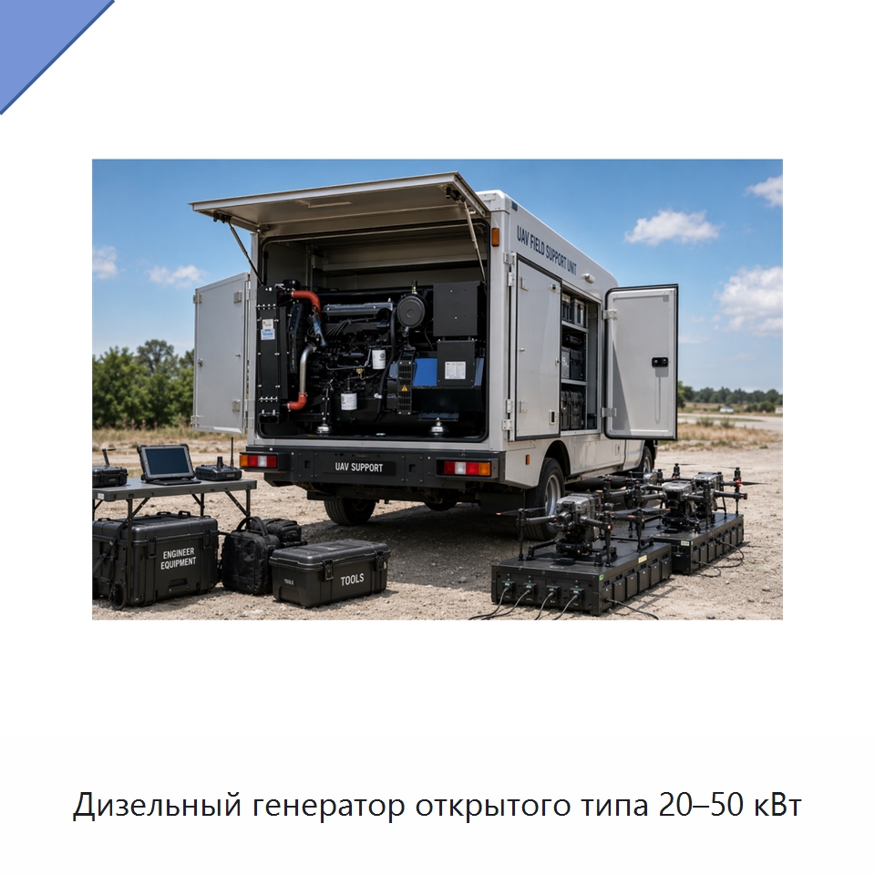 Дизельный генератор открытого типа 20–50 кВт — Дизельные генераторы