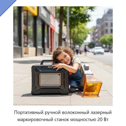 Портативный ручной волоконный лазерный маркировочный станок мощностью 20 Вт