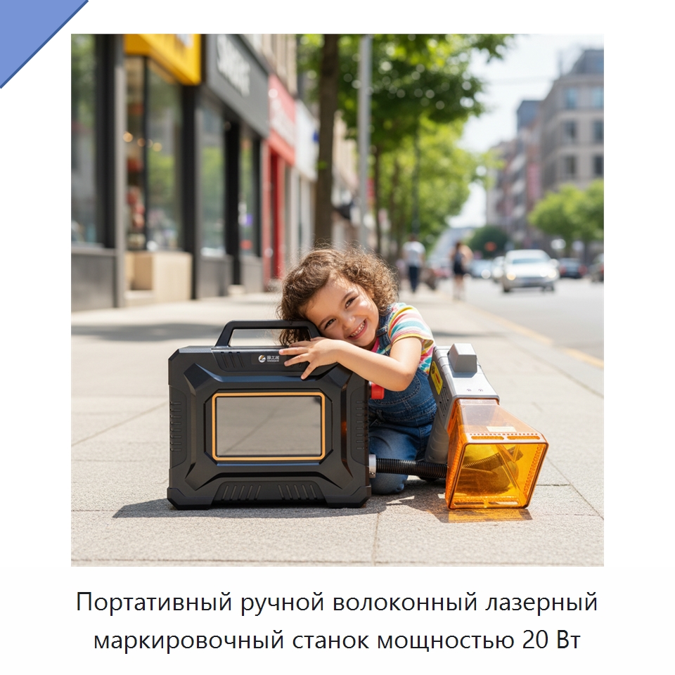 Портативный ручной волоконный лазерный маркировочный станок мощностью 20 Вт — Лазерные маркировочные станки