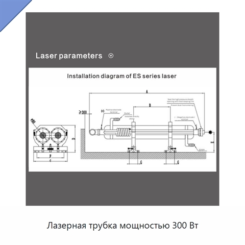 Лазерная трубка мощностью 300 Вт
